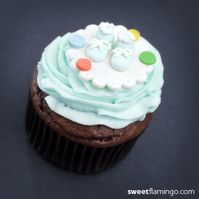 Baby Booties Cupcake