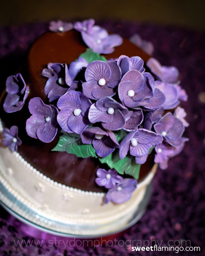 Purple Hydrangea Wedding Cake 2